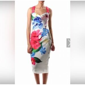 Ted Baker London Forget Me Not Floral Midi Sheath Dress Size 3